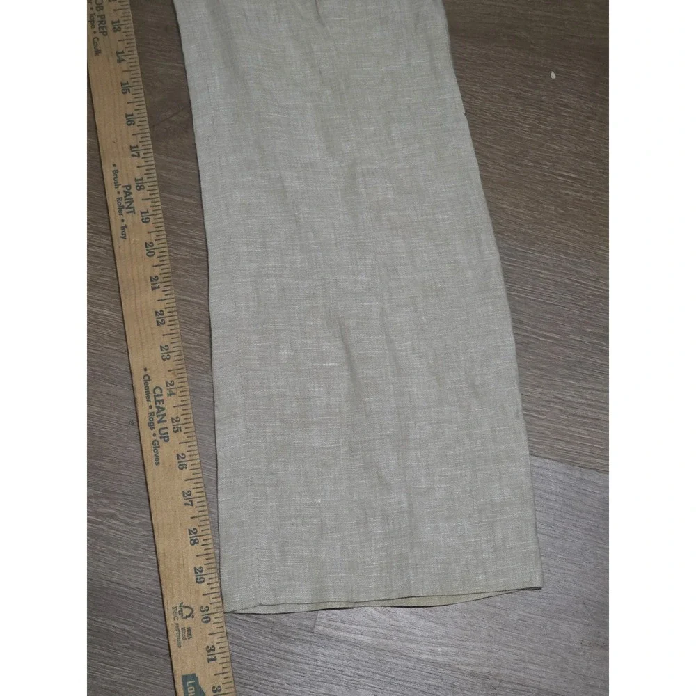 Banana Republic Martin‎ Fit Beige Linen Straight Leg Trousers Women's  Sz 2pa B1